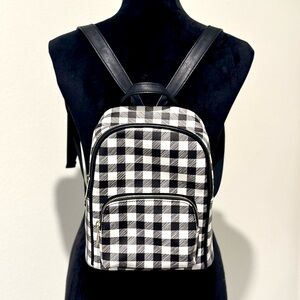 Claire’s Black & White Gingham Small Backpack